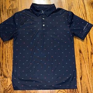 Nicklaus navy performance polo with shark design size medium (10-12)